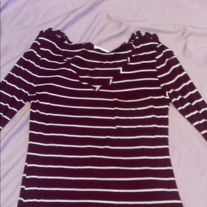 regular stripped shirt crisscross on shoulders